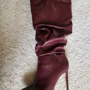 Just Fab Romi WW-WC heeled boots Burgundy Size 10